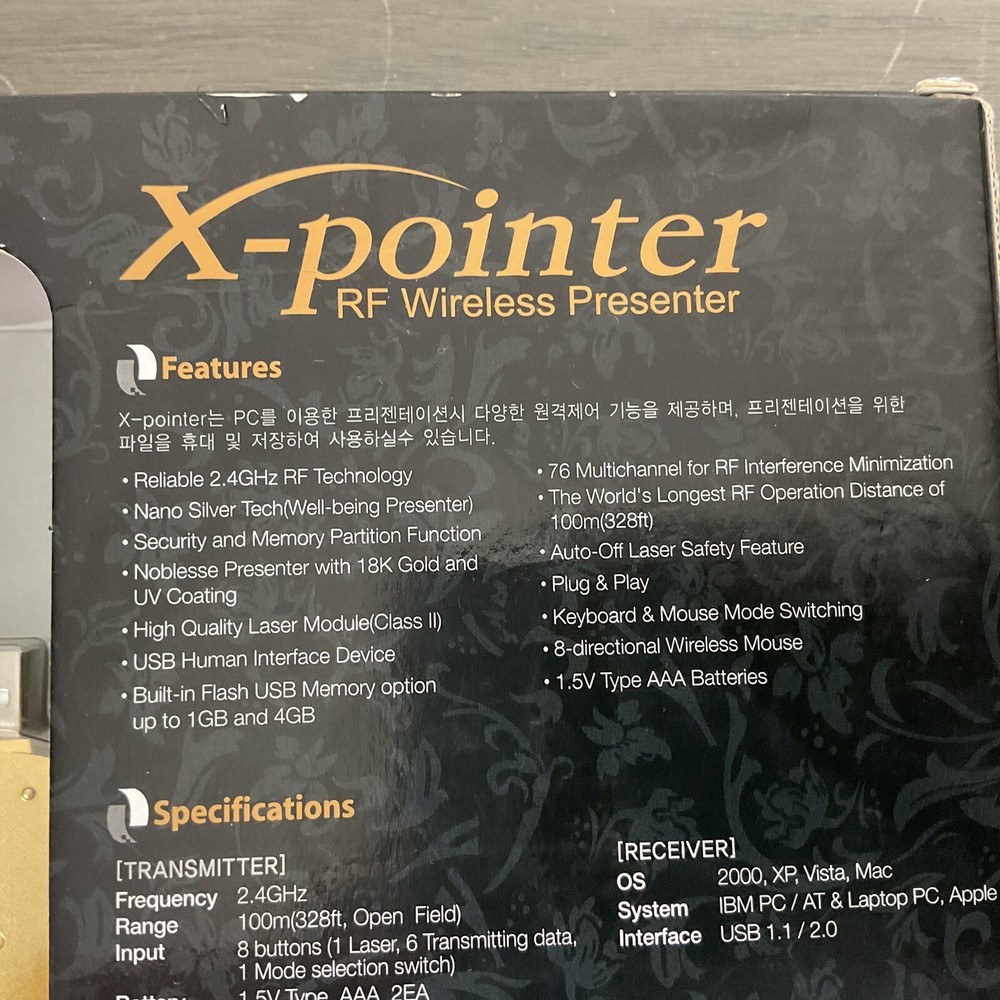 X-Pointer XP200TR4G 18K Gold Presentation RF Wireless Presenter Laser Pointer