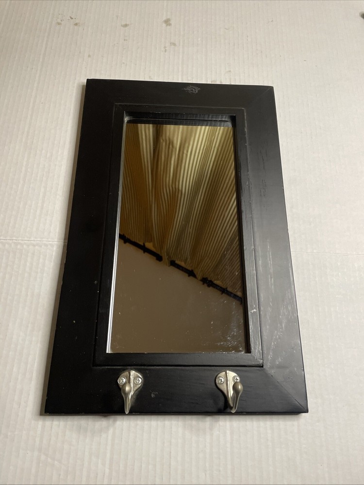 Keys Holder With Hooks Black Framed Mirror Hallway Coat Hook