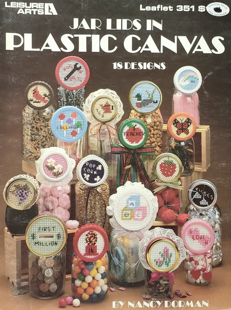 Jar Lids Sampler Quick Plastic Canvas Patterns By Leisure Arts