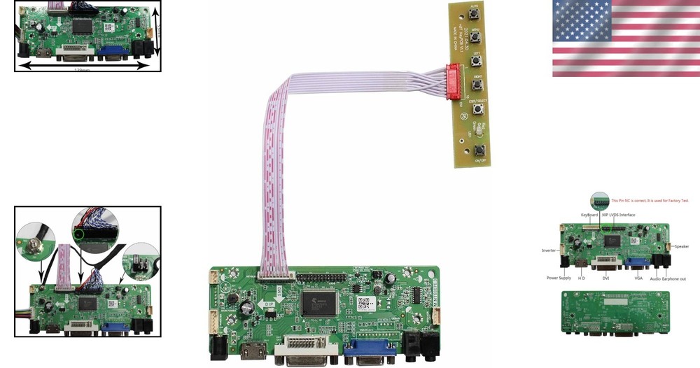 DVI VGA LCD Controller Board for 17" Screens - Fix DV170YGM/N10 Cut-off Issues