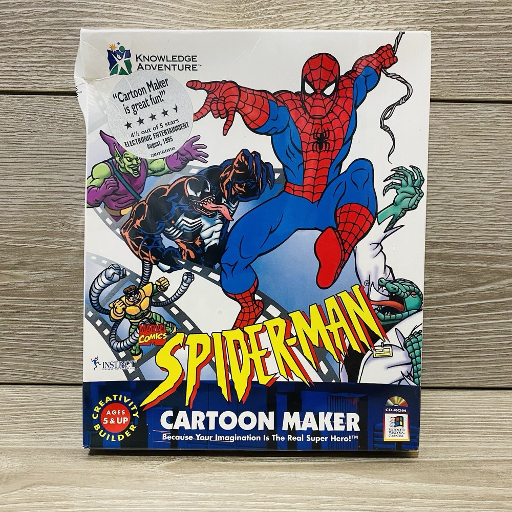 Spiderman Cartoon Maker PC CD Sound Effects Animation Knowledge Adventure Marvel