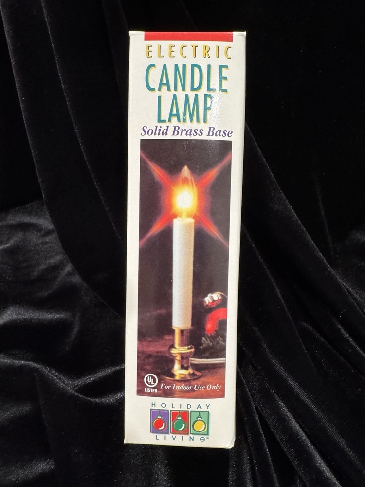 Electric Candle Lamp Solid Brass Base 7" Candle Light Christmas #91943