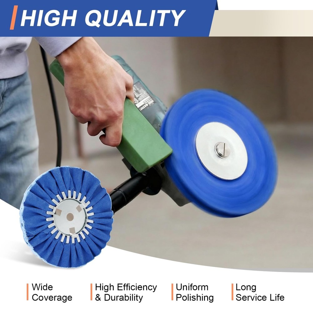 Airway Buffing Wheel Set 7Pc - 8" Diameter, 5/8" Arbor Hole