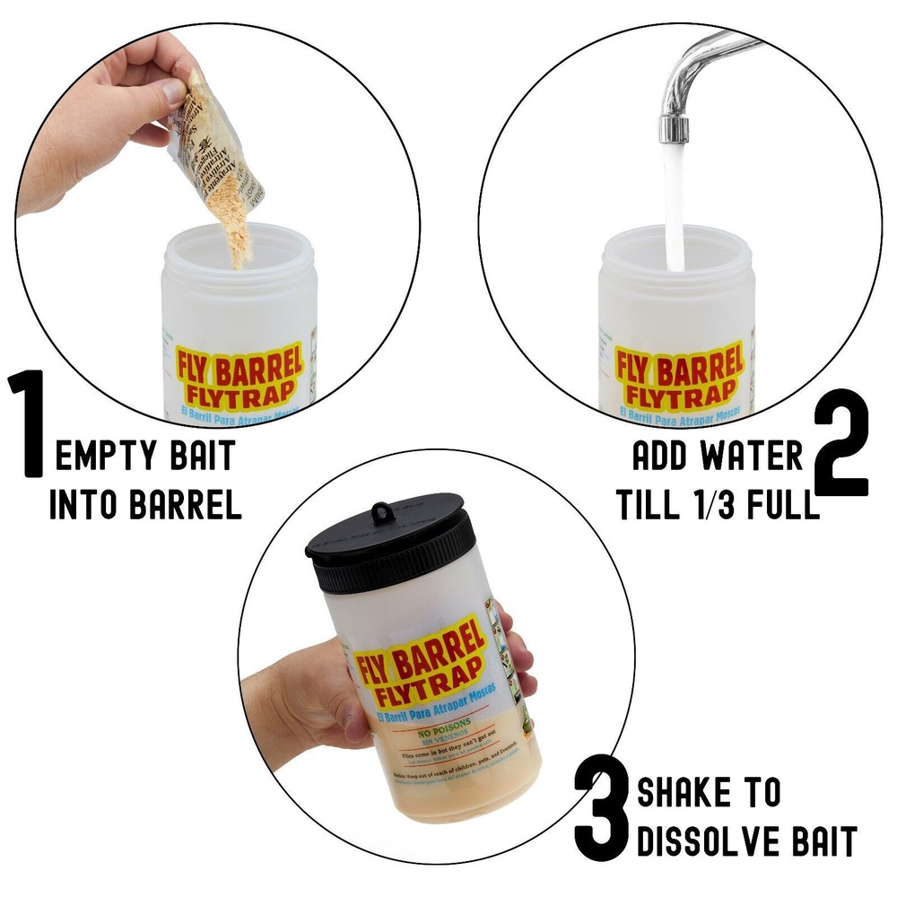 Flies Be Gone FLY BARREL Fly Trap - Reusable (2 pack)