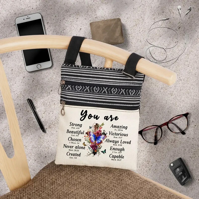 Bag Shoulder lightweight Bible Scripture Bag Adjustable Strap "FREE cardholder"