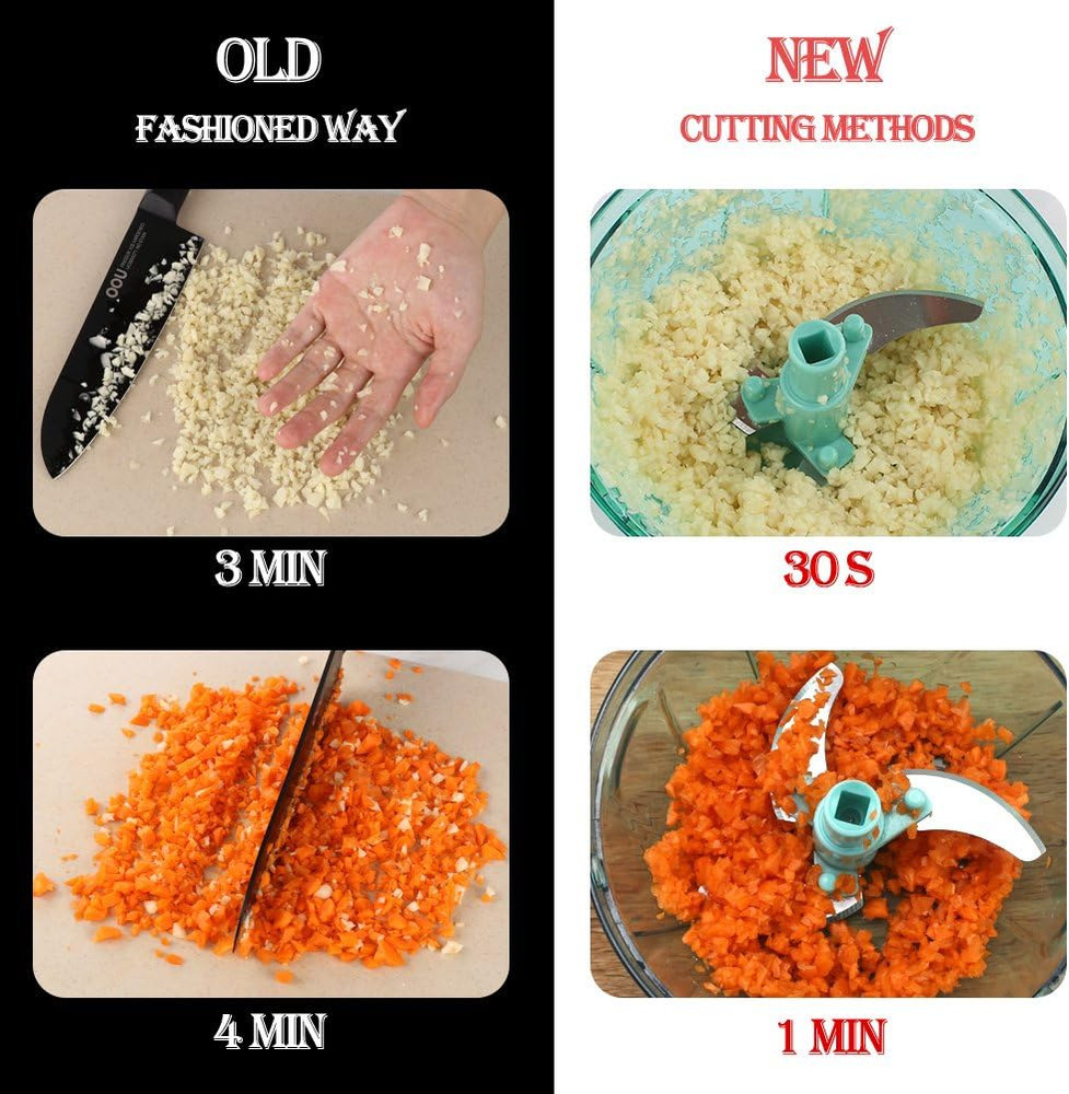 Manual Food Processor Vegetable Chopper, Portable Hand Pull String Garlic Mincer