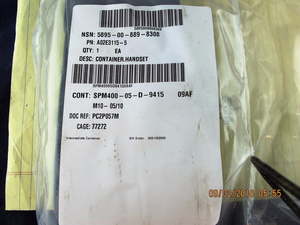 Navy Pilot Hand Set Stowage Electronic Communications E Case [B7BB]