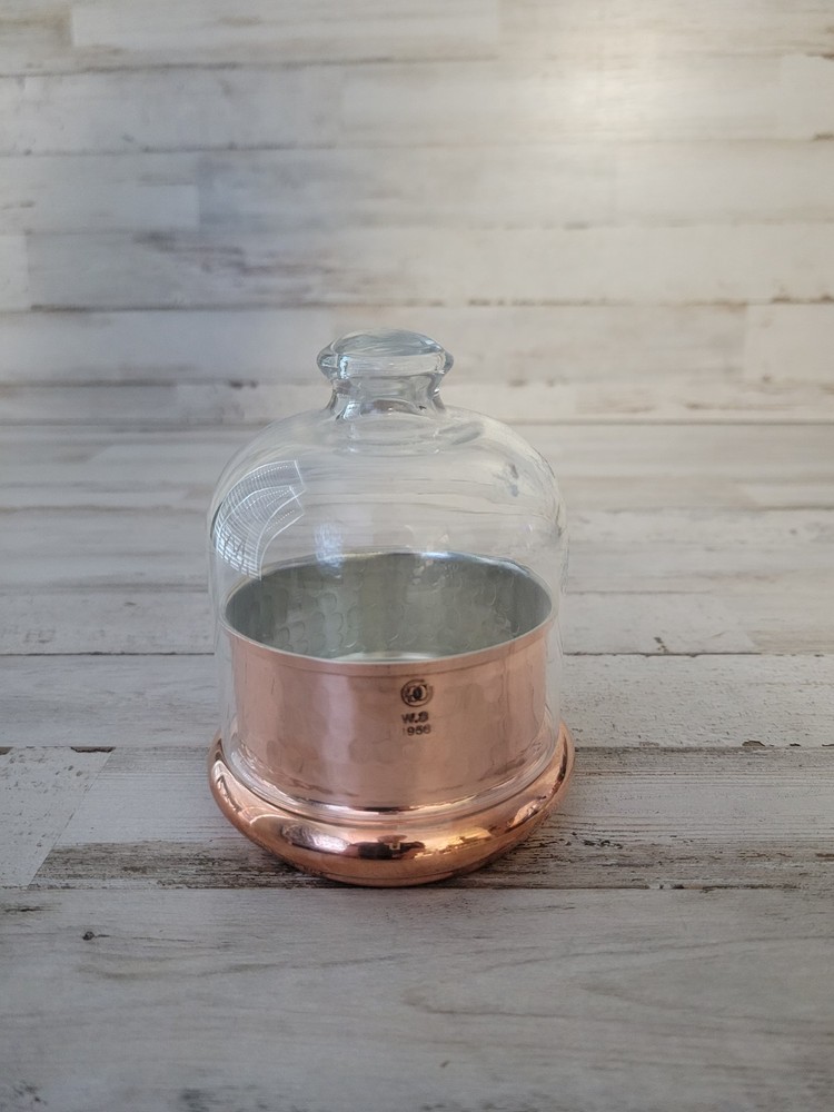 Williams Sonoma Hammered Copper Butter Keeper Round