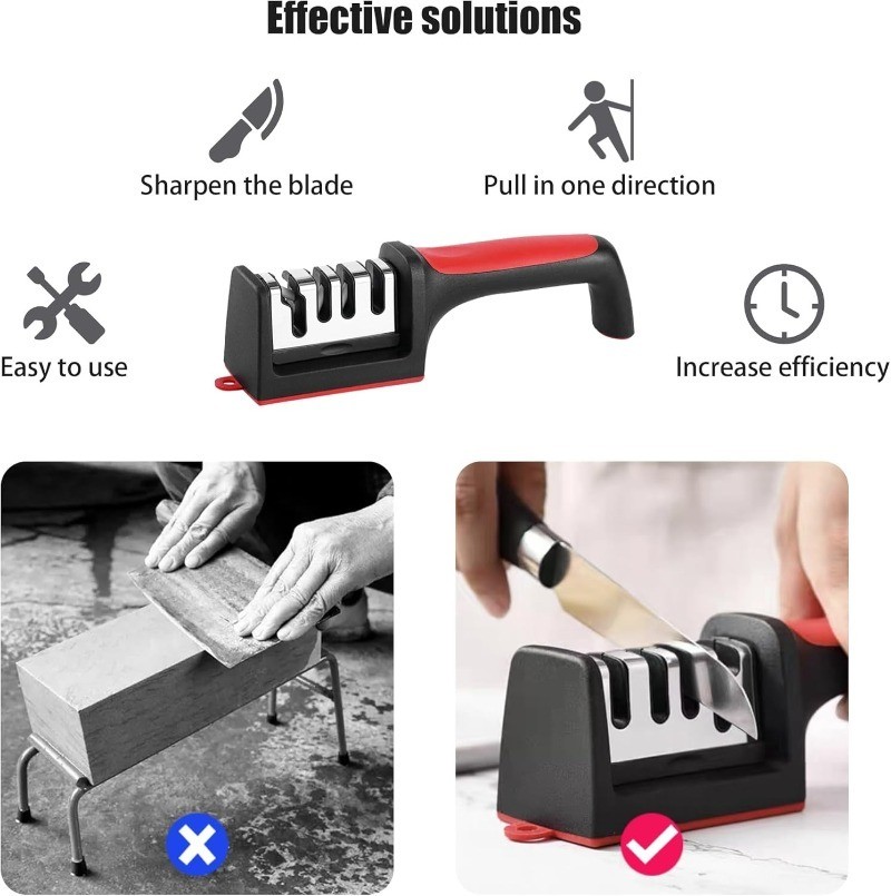 4 Stage Knife Sharpener Professional Ceramic Tungsten Kitchen Sharpening System