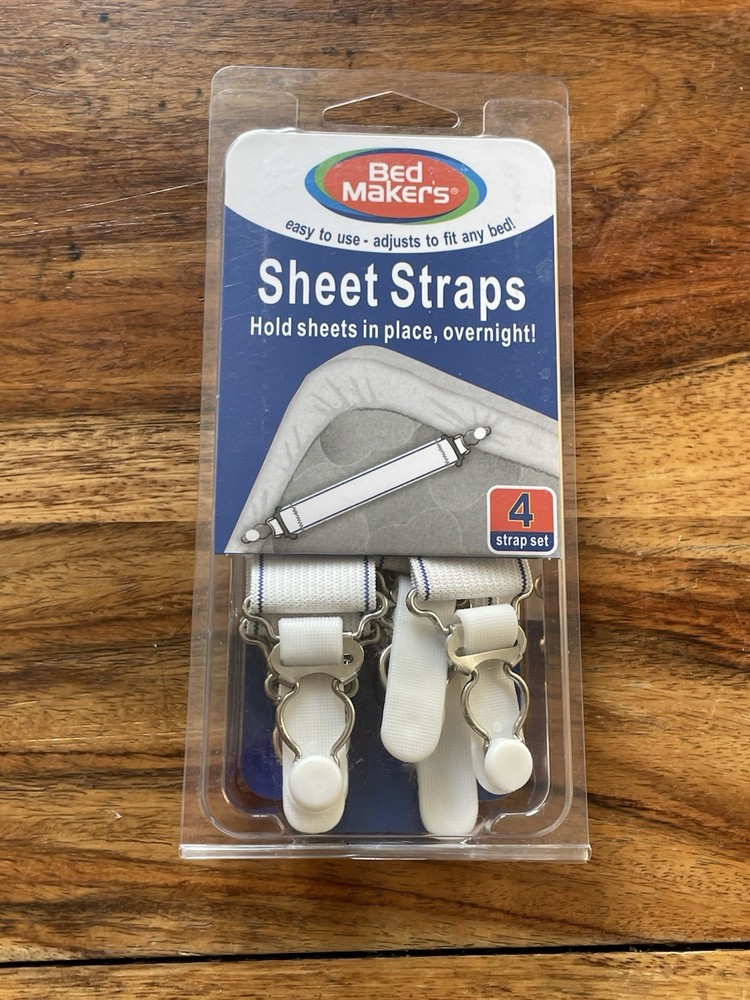 Bed Makers Adjustable Elastic Sheet Straps for Any Bed - Pack of 4