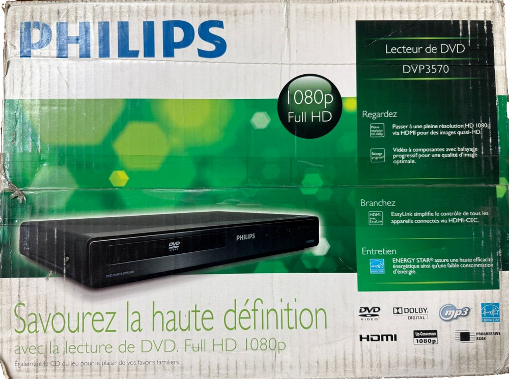 Philips DVP3570 DVD Player Full HD 1080p (Used)