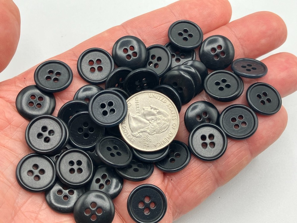 New Black Buttons size 9/16 =14mm  B10