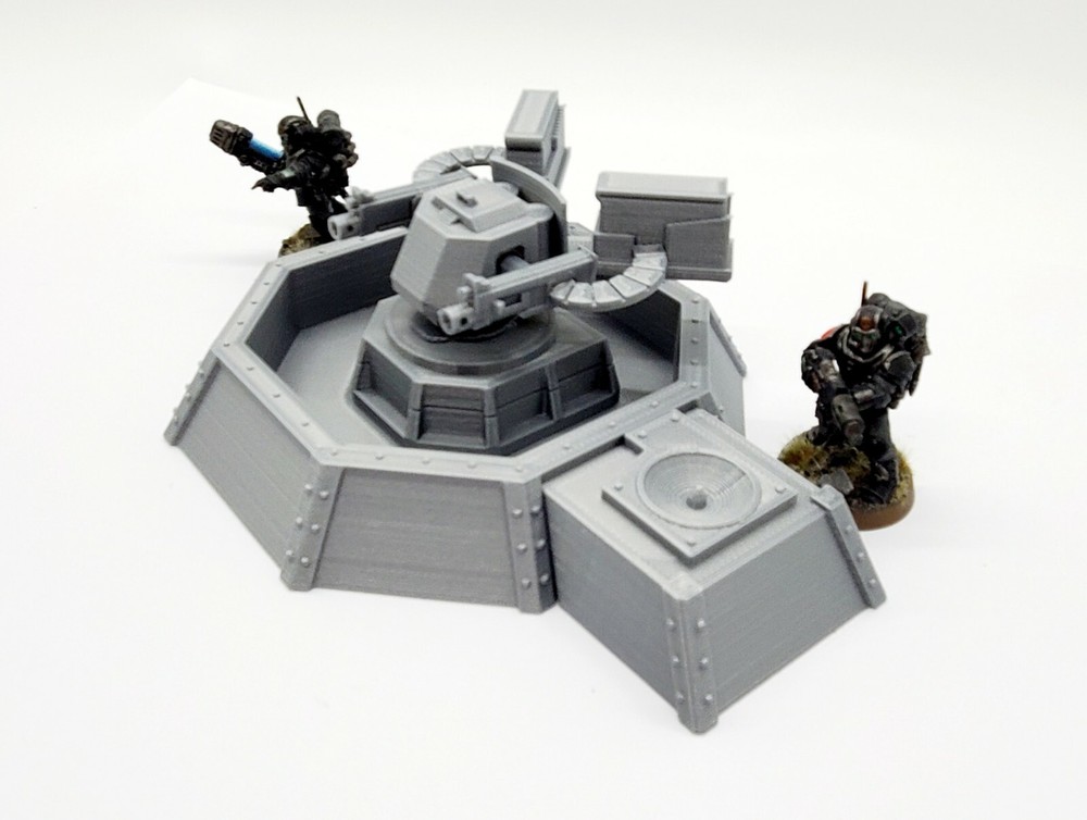 3d Printed Terrain for Tabletop Gaming Heavy Gun Turret.