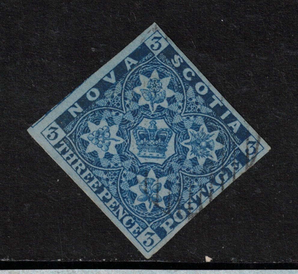 Nova Scotia #3 Extra Fine Used With Ideal Light Cancel **With Certificate**