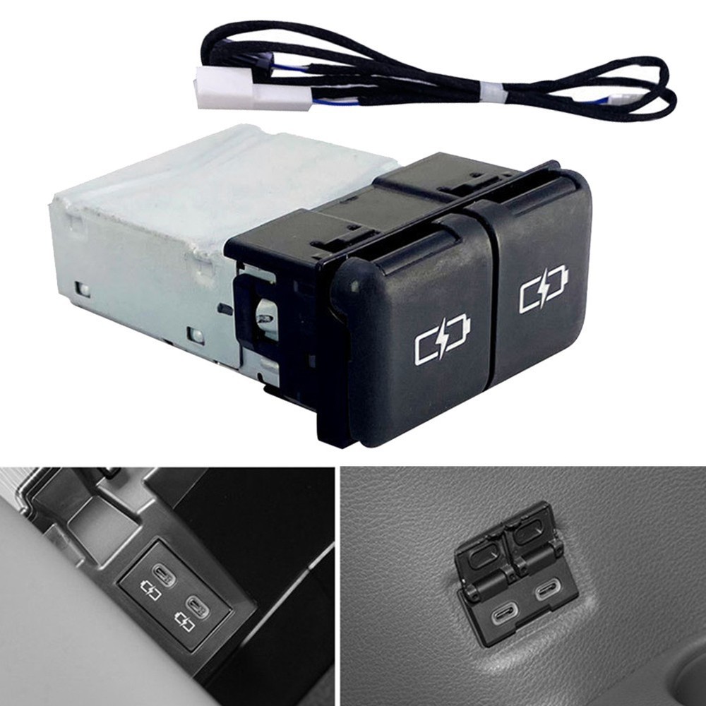 1PC Quick Charge Dual TYPE-C Interface Socket Fast Car Charger Use for Toyota