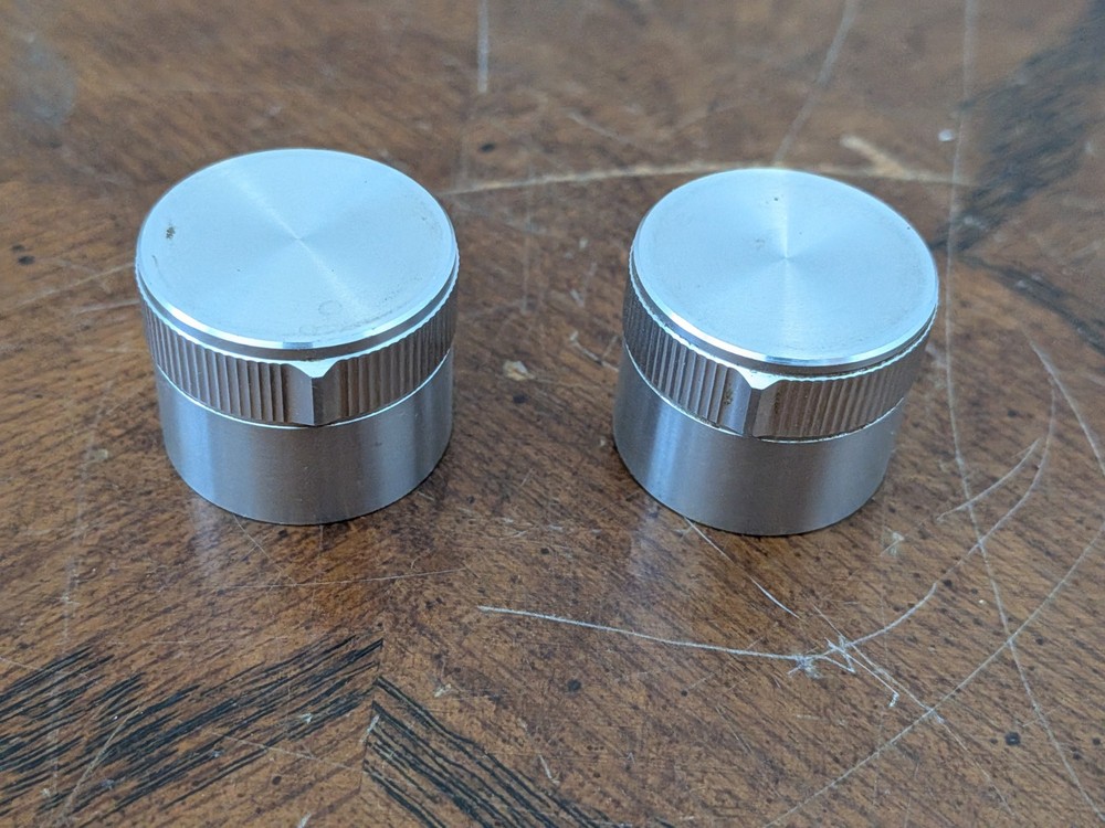 Pair Silver Stereo Knobs