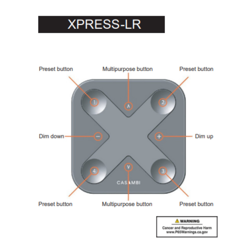 Casambi basicDIM Bluetooth LED Wall Remote Control ~ Model Xpress-LR