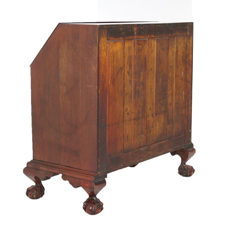 Chippendale Style Mahogany Serpentine Drop-Front Desk 20thC