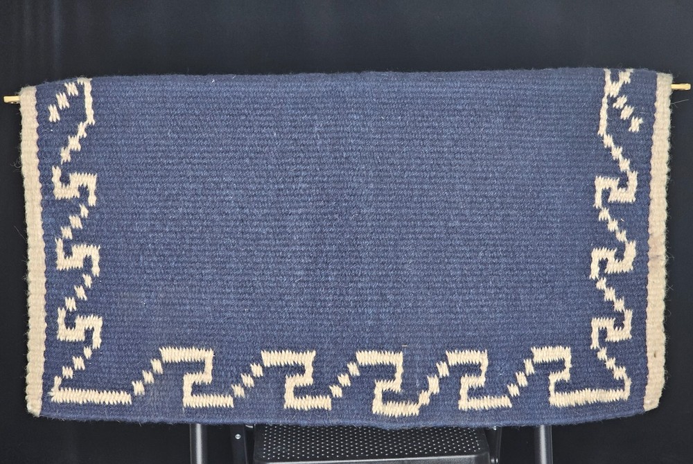 Navy Blue and Cream  Saddle Blanket Pad Show