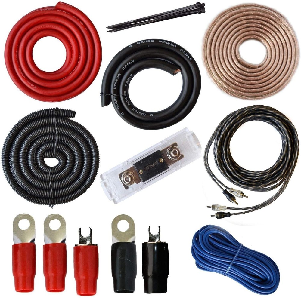 Complete Amplifier Wiring Kit with High-Quality Components for 7500W Systems