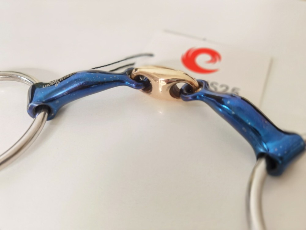 Loose Ring Snaffle Blue Sweet Iron Curved Bit Copper link *SAME DAY DISPATCH*