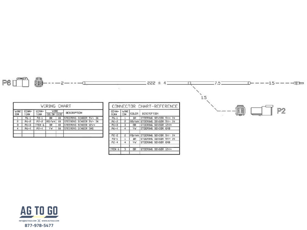 Trimble Cable Assembly Main, Steering Angle Sensor - AutoSense P/N 57885