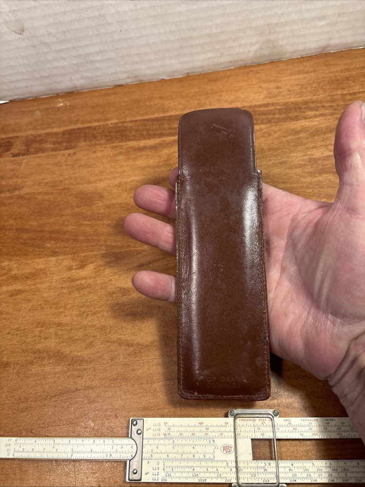 FREDERICK POST 1461 POCKET Versalog Slide Rule Leather case Vintage