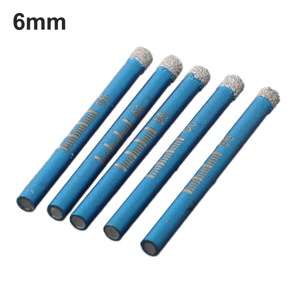 5 Pcs Brazed Dry Drill Tile Drill Bit With Cooling Wax 5*6mm Core Drill