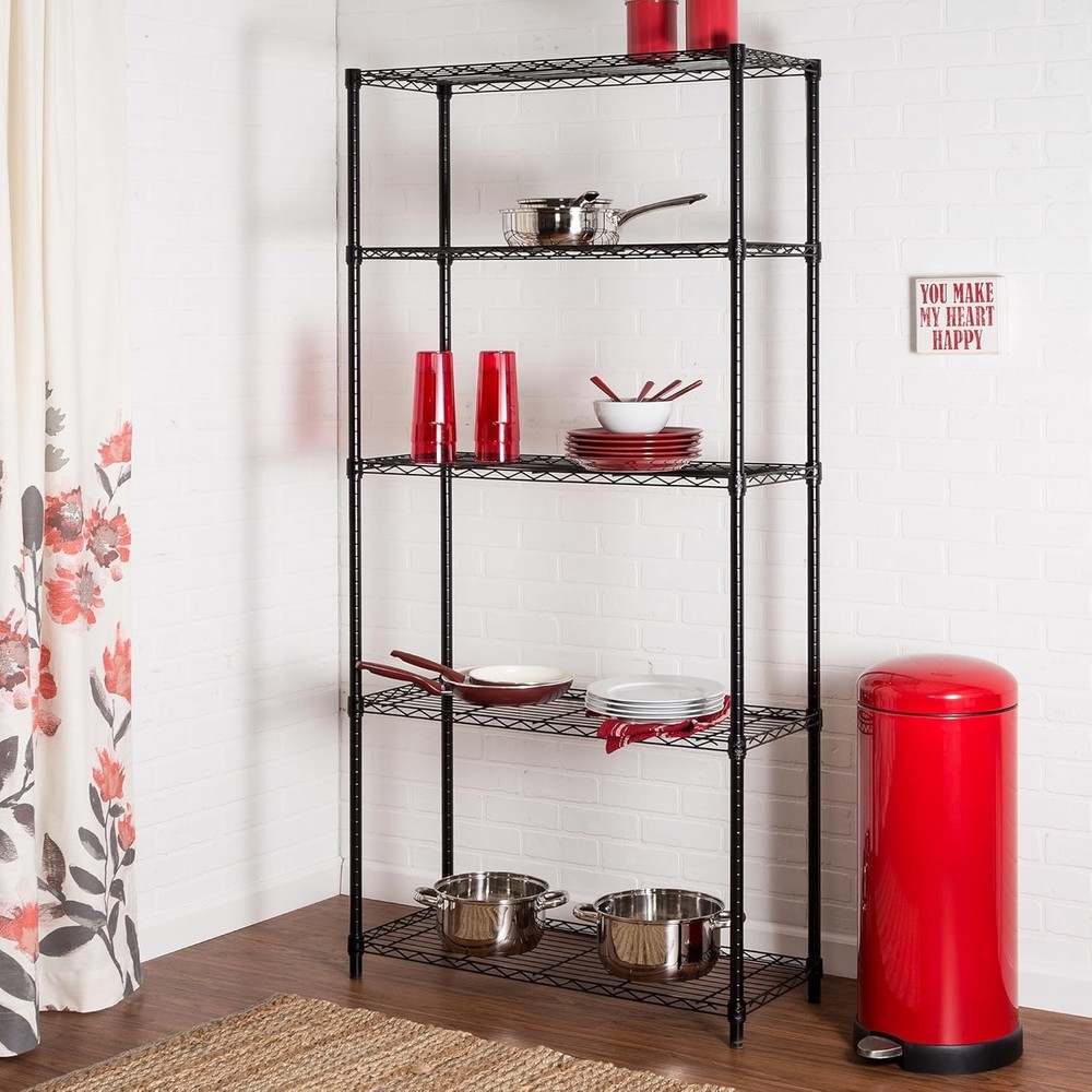 Maximize Storage with 5-Tier Adjustable Shelves - 200 lb Capacity, Rust-Proof