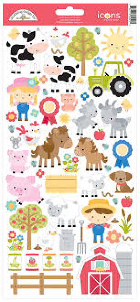 Doodlebug Design Inc ICONS - DOWN ON THE FARM -  2 SHEETS