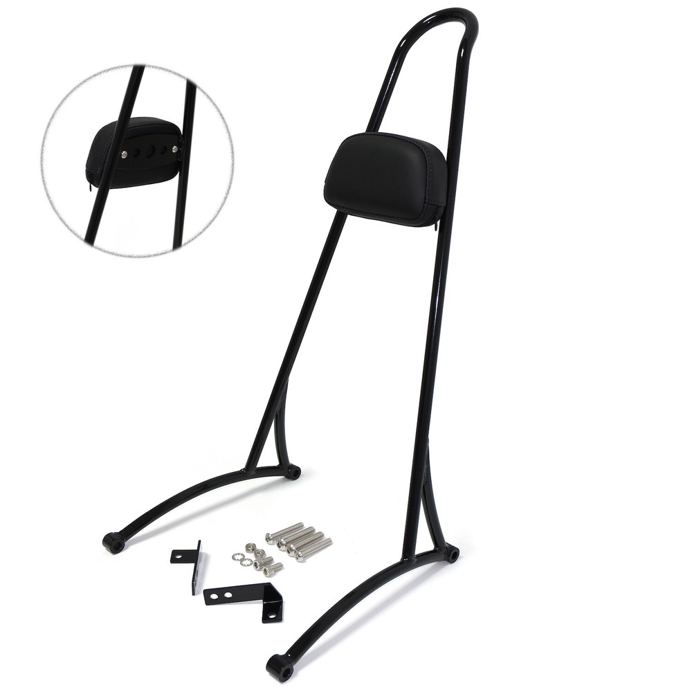 Classic Black 20" Passenger Backrest Sissy Bar For 2006-2017 Harley Dyna FXD