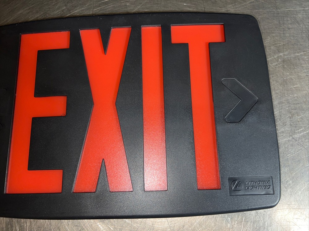 LITHONIA LIGHTING EXIT SIGN REPLACEMENT FACE PANEL RED LETTERS Nos Surplus