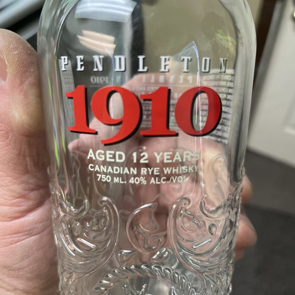 Pendleton Rye Whiskey 1910 Embossed Rodeo Bottle