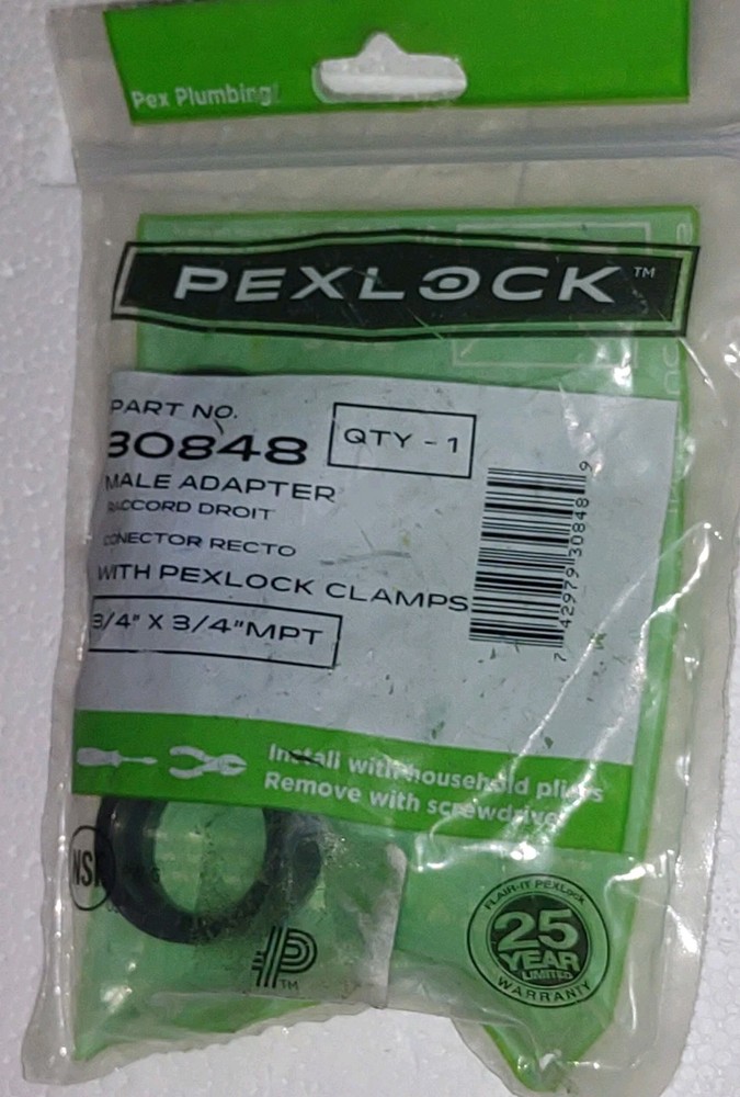 PEXLock Male Adapter 30848 3/4 X 3/4