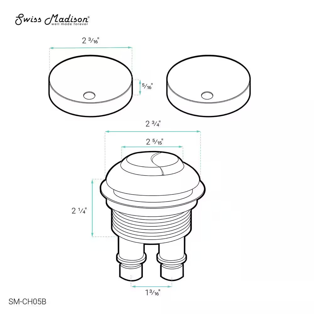 Toilet Hardware SM-1T803, Black