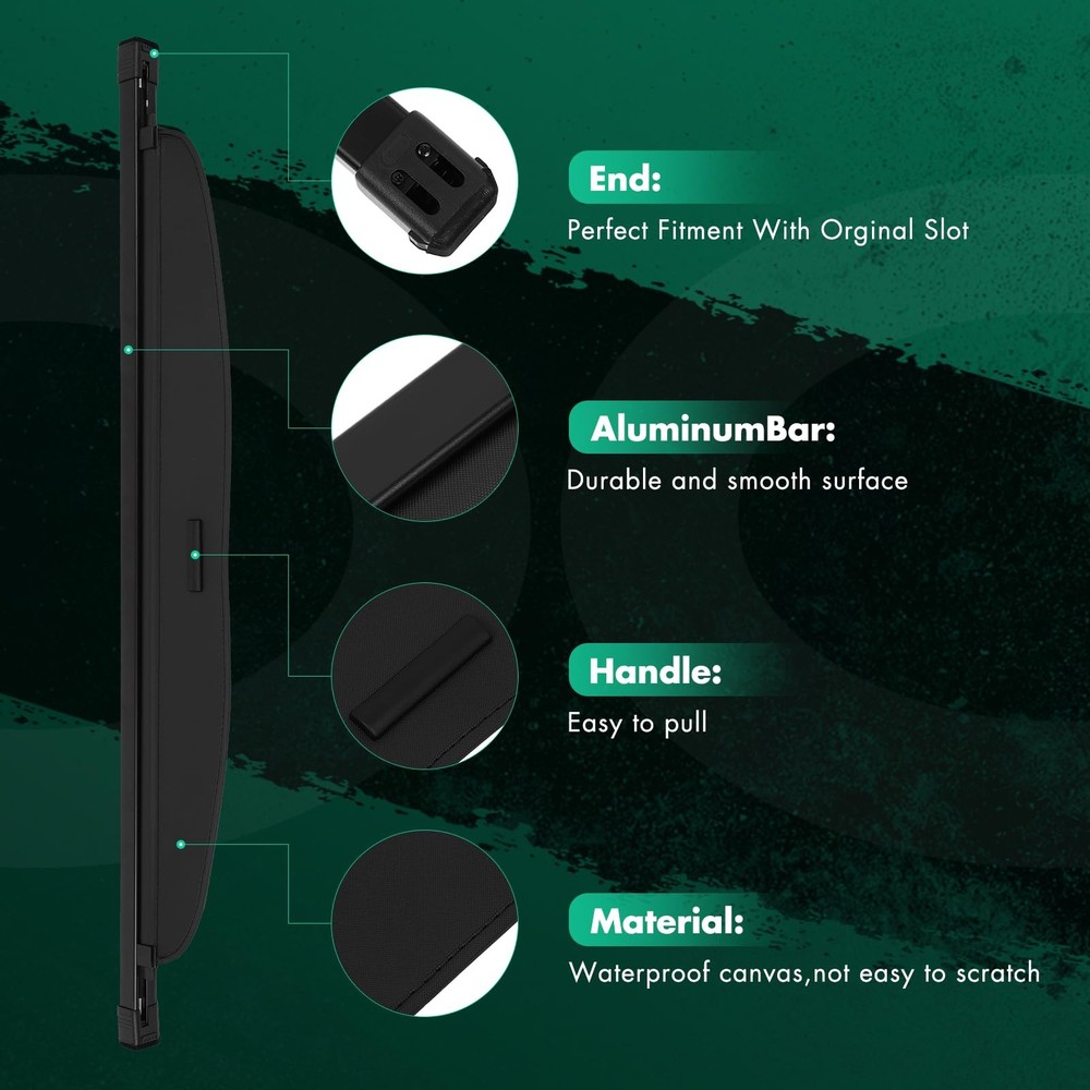 Retractable Rear Cargo Trunk Security Shade Cover for 2013-2016