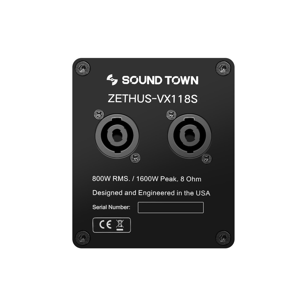 Sound Town ZETHUS Series 18” 1600W Line Array Subwoofer, Versatile