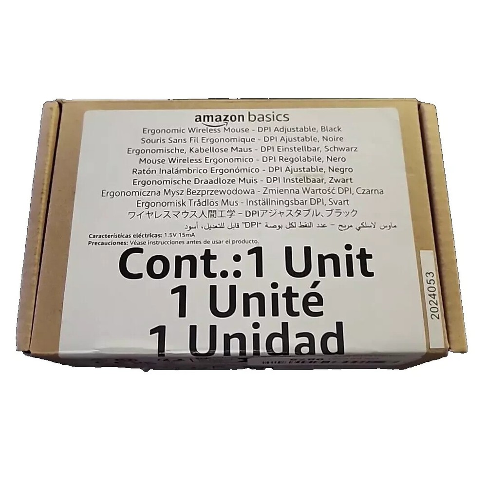 Amazon Basics Ergonomic Wireless PC Mouse - Adjustable DPI, Comfortable Design