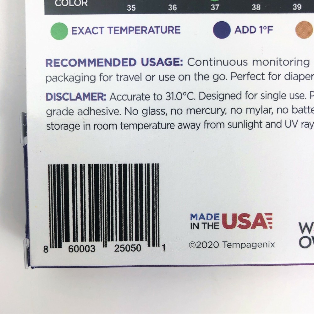 2 Packs Temp-N-Toss Disposable Forehead Thermometer Strips 12 Strips Total