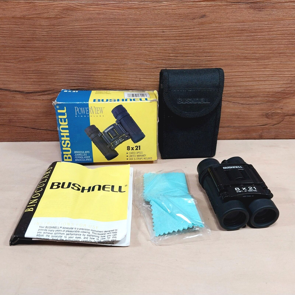 Vintage Bushnell PowerView 8x21mm Binoculars and Case Compact