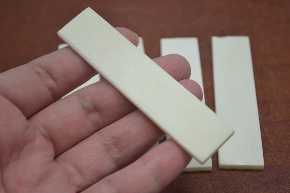 10 PCS GUITAR BUFFALO BONE SADDLE BLANKS 3 1/2" x 3/4" x 3mm