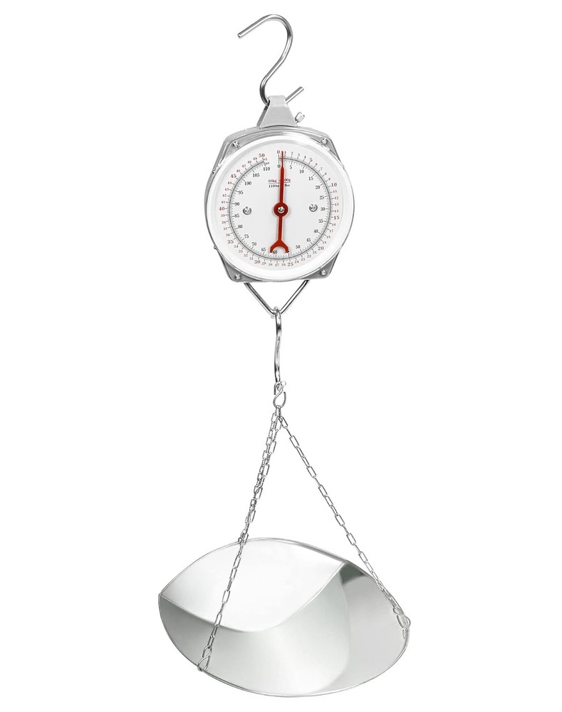 QWORK 110 lbs Large Display Spring Dial Weight Scale & silver