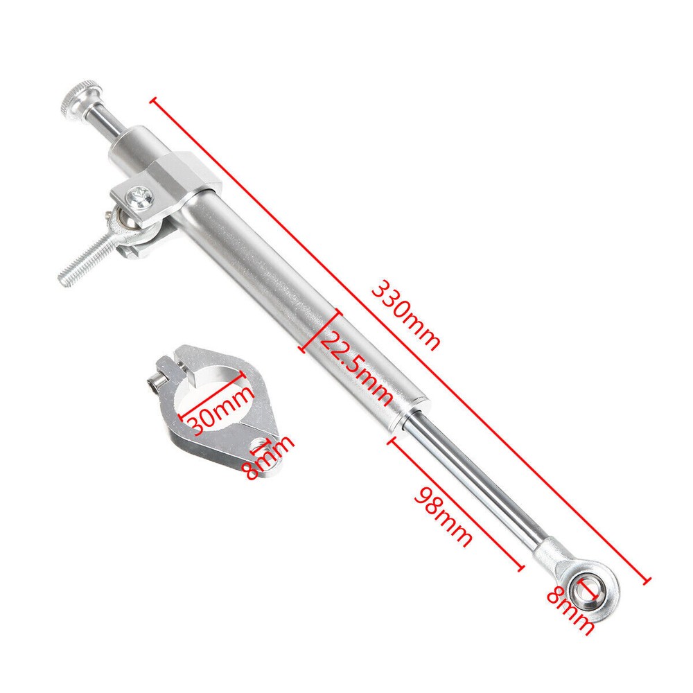 Front Steering Damper Stabilizers Fork Silver For Honda CBR1000F 1987-1995 1996