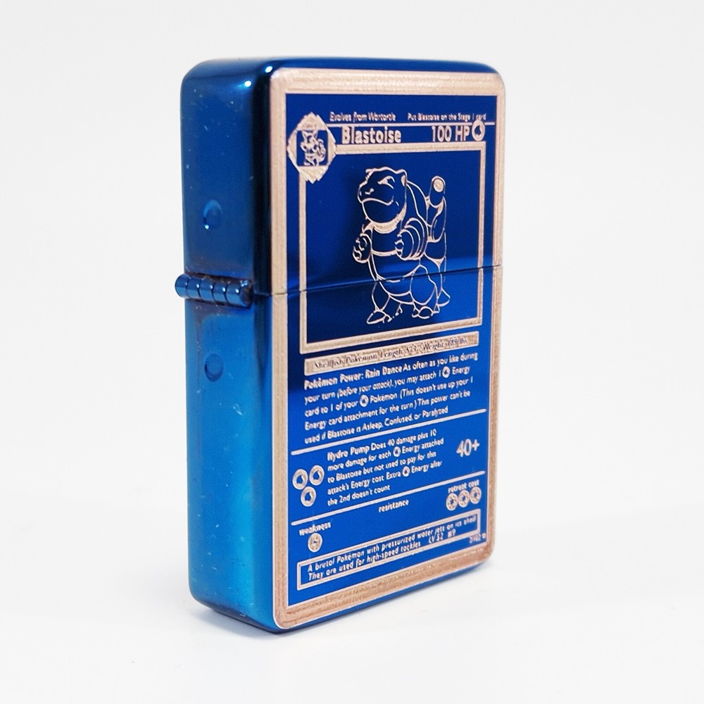 BRAND NEW -  DESIGNED BRUSHED STYLED CIGARETTE PETROL LIGHTER - Blastoise