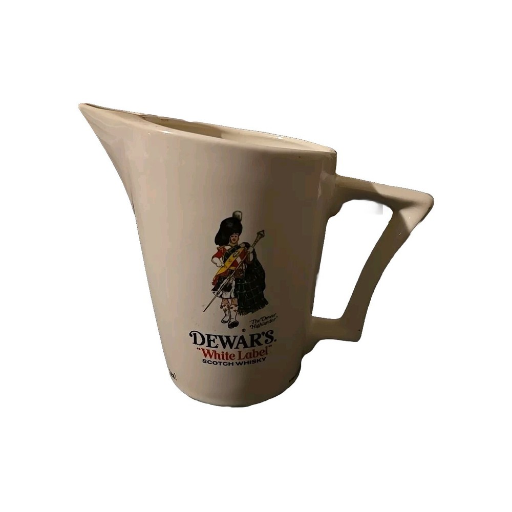 VTG DEWARS WHITE LABEL SCOTCH WHISKEY CERAMIC PITCHER - BAGPIPER