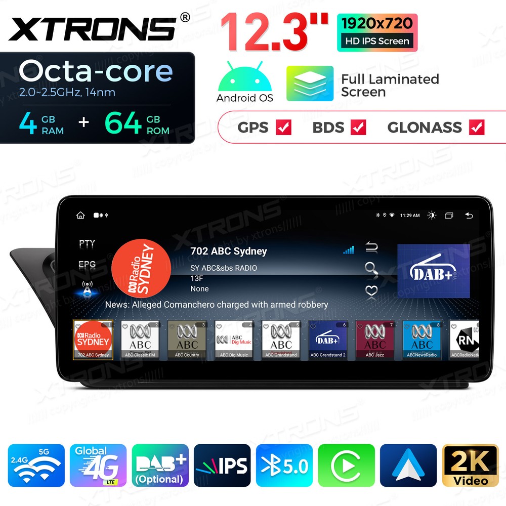 12.3" Screen for Audi A4 A5 Car Stereo Navigation GPS Octa Core Bluetooth 4G 64G