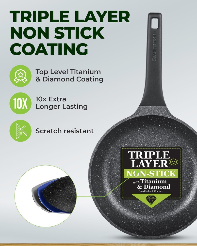 Granitestone Diamond 6 Pc Nonstick Heavy Duty Nesting Pots Set