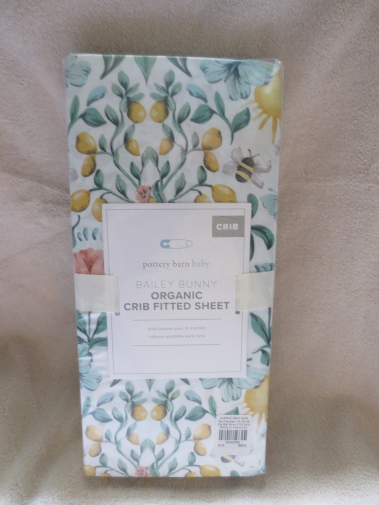 pottery barn blair bunny fitted crib sheet nip  easter perfect  so pretty