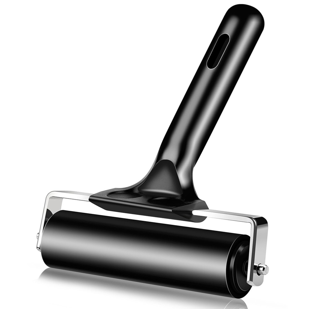 4 Inch Rubber Roller Brayer Rollers for Crafting, Hard Rubber Rollers for Pri...