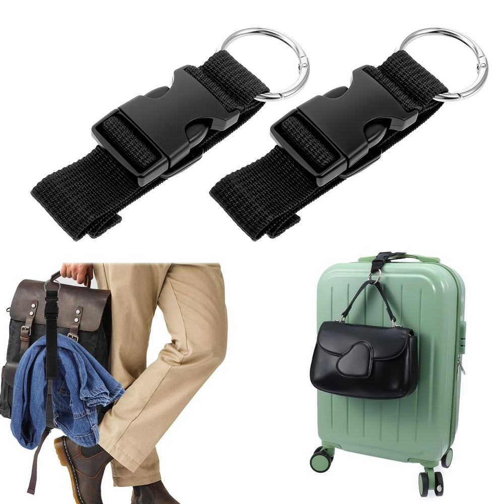 2 PCS Suitcase Strap, Adjustable Luggage Straps to Connect Two Suitcases, Tra...